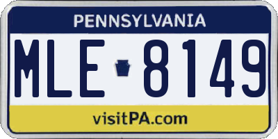 PA license plate MLE8149