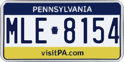 PA license plate MLE8154