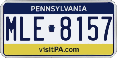 PA license plate MLE8157