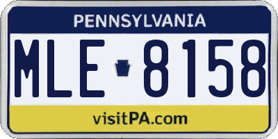 PA license plate MLE8158