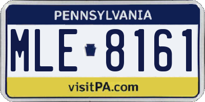 PA license plate MLE8161