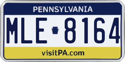 PA license plate MLE8164