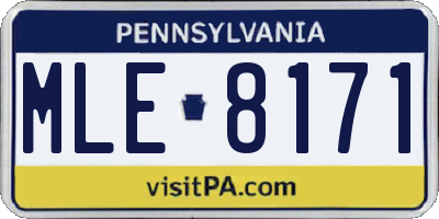 PA license plate MLE8171