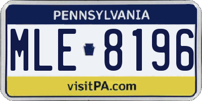 PA license plate MLE8196