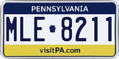 PA license plate MLE8211