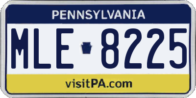 PA license plate MLE8225