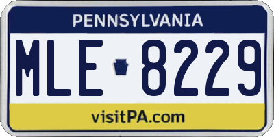 PA license plate MLE8229