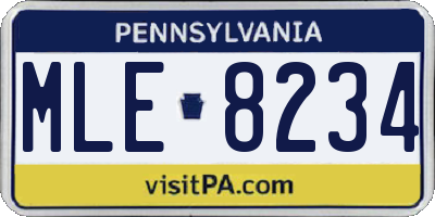 PA license plate MLE8234