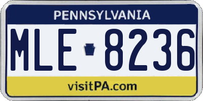PA license plate MLE8236