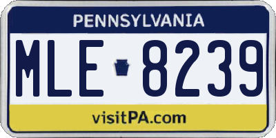 PA license plate MLE8239
