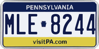 PA license plate MLE8244