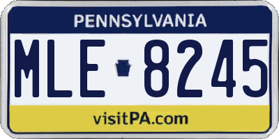 PA license plate MLE8245