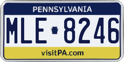 PA license plate MLE8246