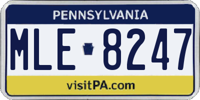 PA license plate MLE8247