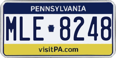 PA license plate MLE8248