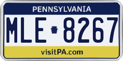 PA license plate MLE8267
