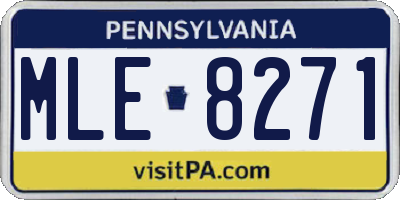 PA license plate MLE8271