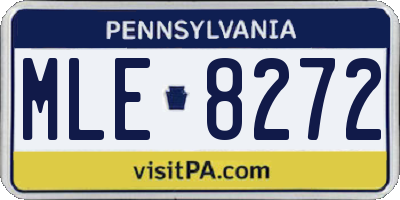 PA license plate MLE8272