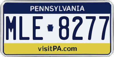 PA license plate MLE8277