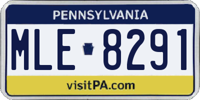 PA license plate MLE8291