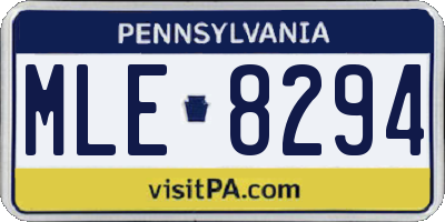 PA license plate MLE8294