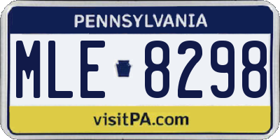 PA license plate MLE8298