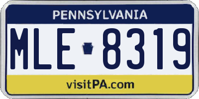 PA license plate MLE8319