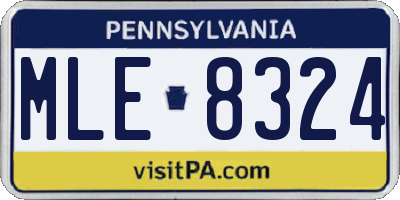PA license plate MLE8324