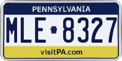 PA license plate MLE8327