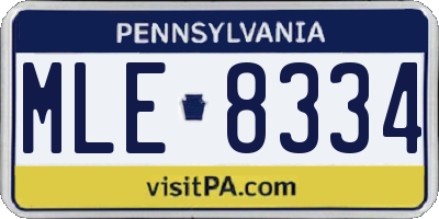 PA license plate MLE8334