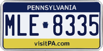 PA license plate MLE8335