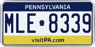 PA license plate MLE8339