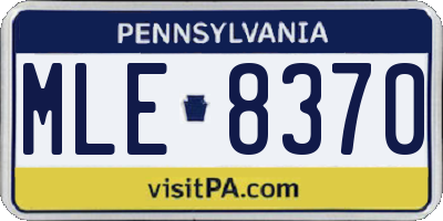 PA license plate MLE8370