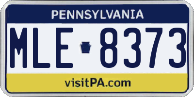 PA license plate MLE8373