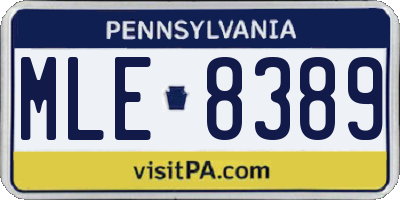 PA license plate MLE8389
