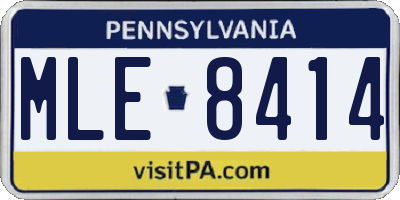 PA license plate MLE8414