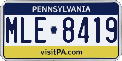 PA license plate MLE8419