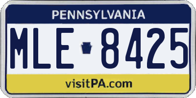 PA license plate MLE8425