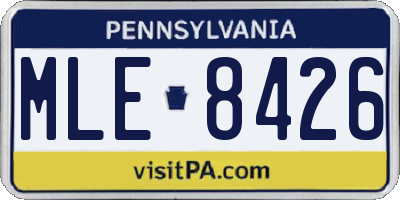 PA license plate MLE8426