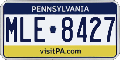 PA license plate MLE8427