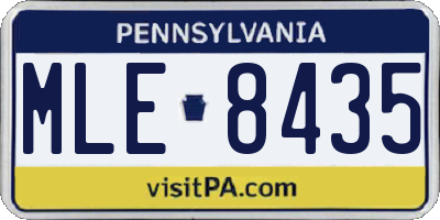 PA license plate MLE8435