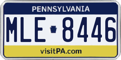 PA license plate MLE8446