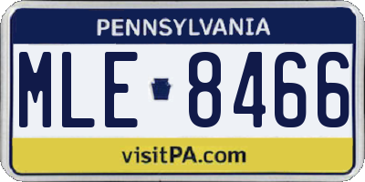 PA license plate MLE8466