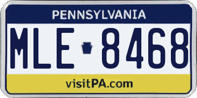 PA license plate MLE8468