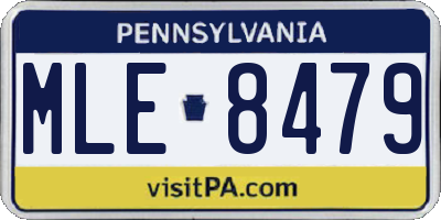 PA license plate MLE8479