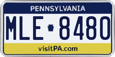 PA license plate MLE8480