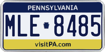 PA license plate MLE8485