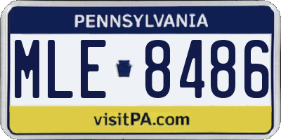 PA license plate MLE8486