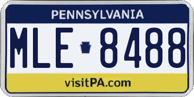 PA license plate MLE8488