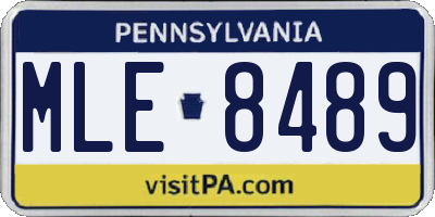 PA license plate MLE8489